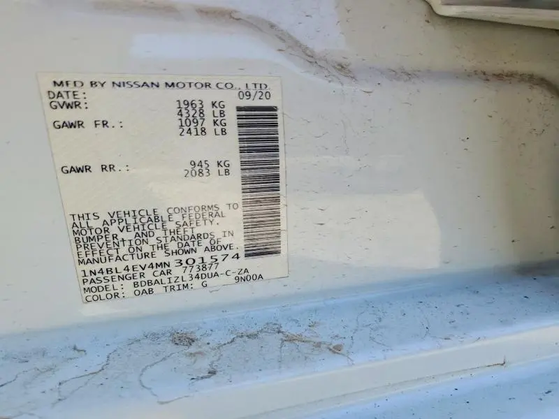 2021 NISSAN ALTIMA SL  