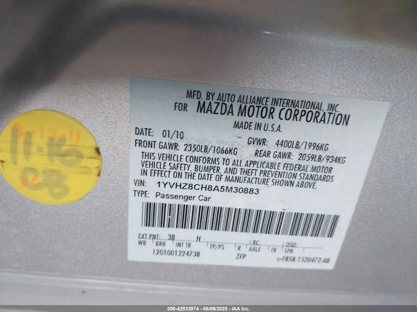 2010 MAZDA MAZDA6  