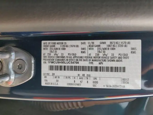 2020 FORD ESCAPE SEL  