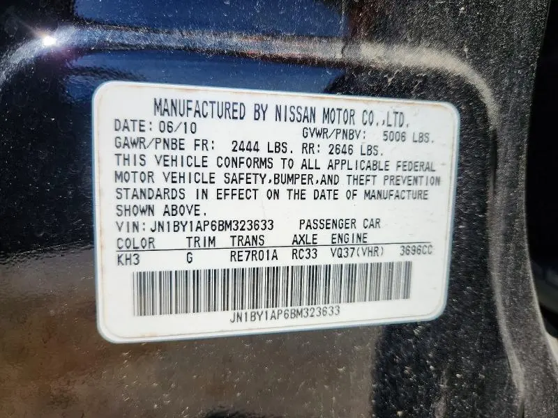 2011 INFINITI M37 BASE  