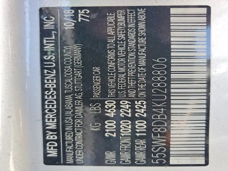 2019 MERCEDES-BENZ C 300  