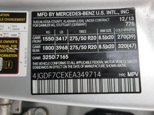 2014 MERCEDES-BENZ GL 450 4MATIC