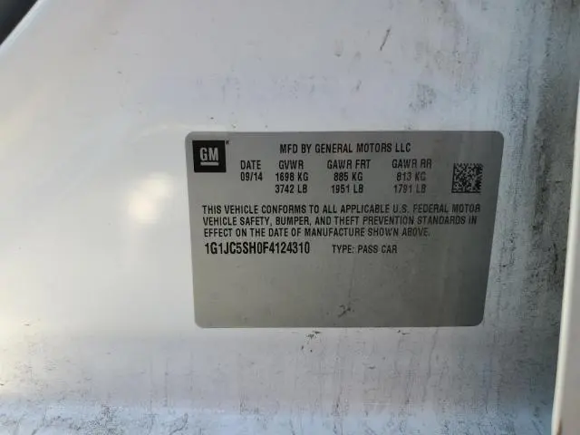 2015 CHEVROLET SONIC LT  