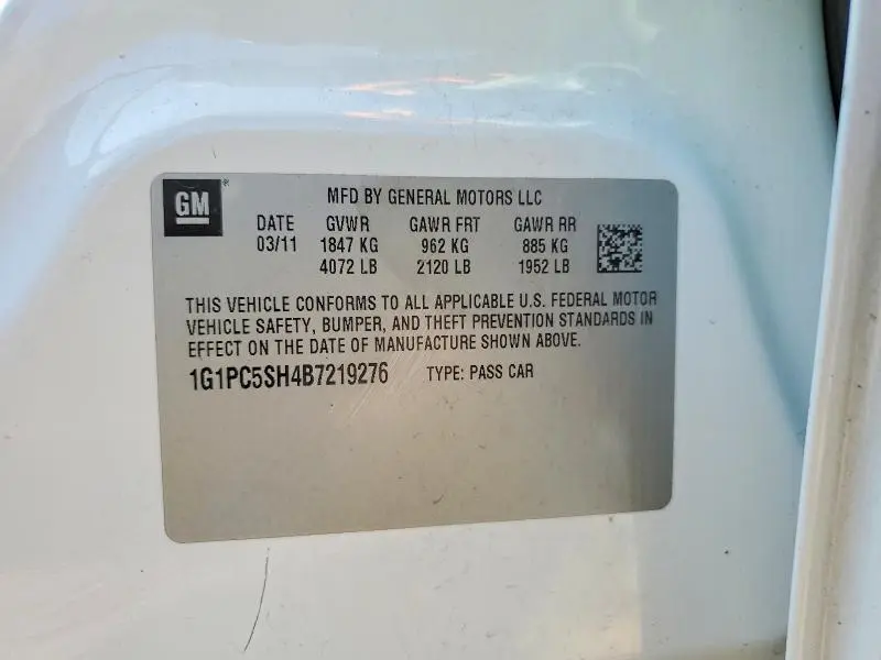 2011 CHEVROLET CRUZE LS  