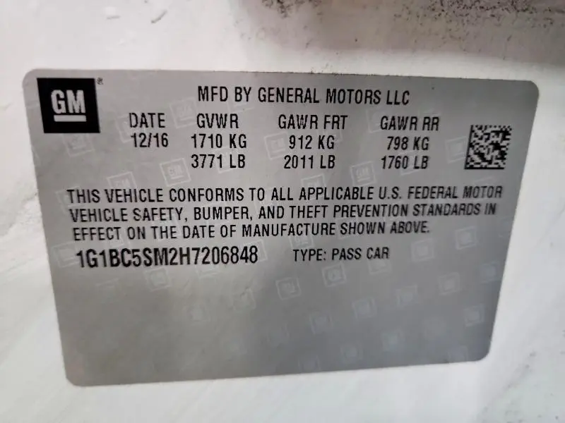 2017 CHEVROLET CRUZE LS  