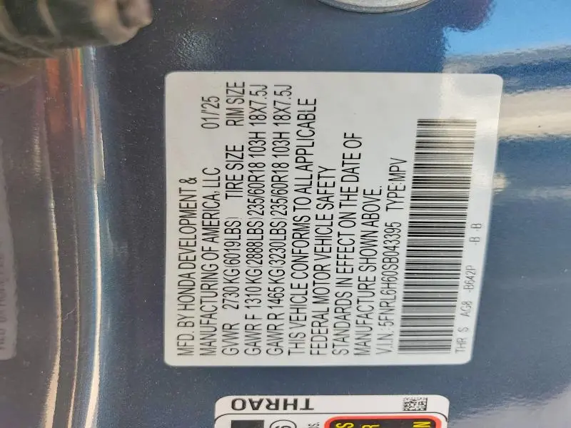 2025 HONDA ODYSSEY EXL  