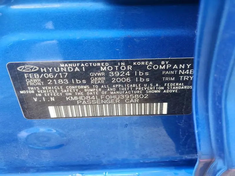 2017 HYUNDAI ELANTRA VALUE EDITION  