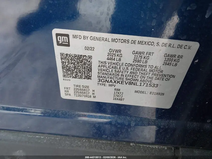 2022 CHEVROLET EQUINOX FWD LT