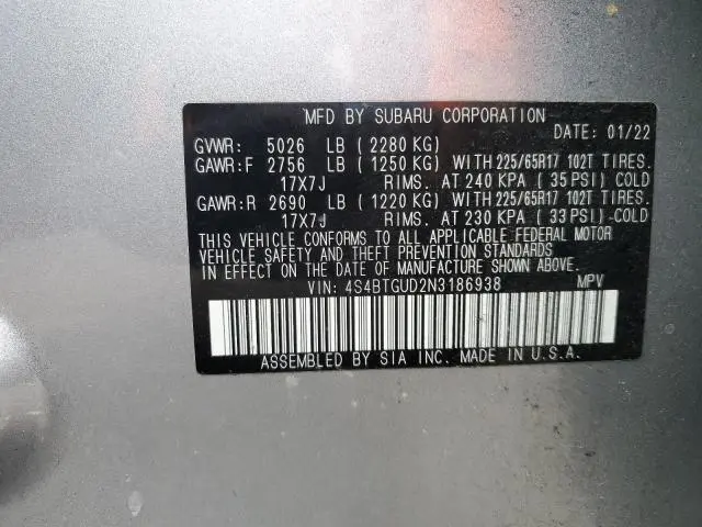 2022 SUBARU OUTBACK WILDERNESS  