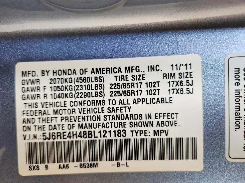 2011 HONDA CR-V SE  