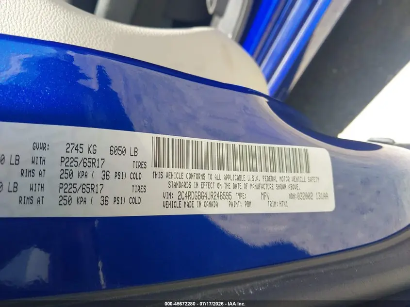 2018 DODGE GRAND CARAVAN SE