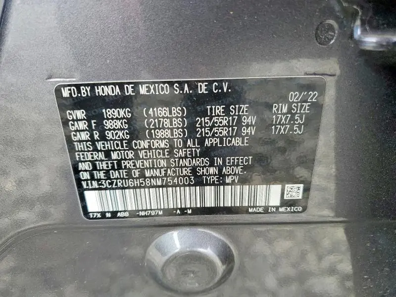 2022 HONDA HR-V EX  