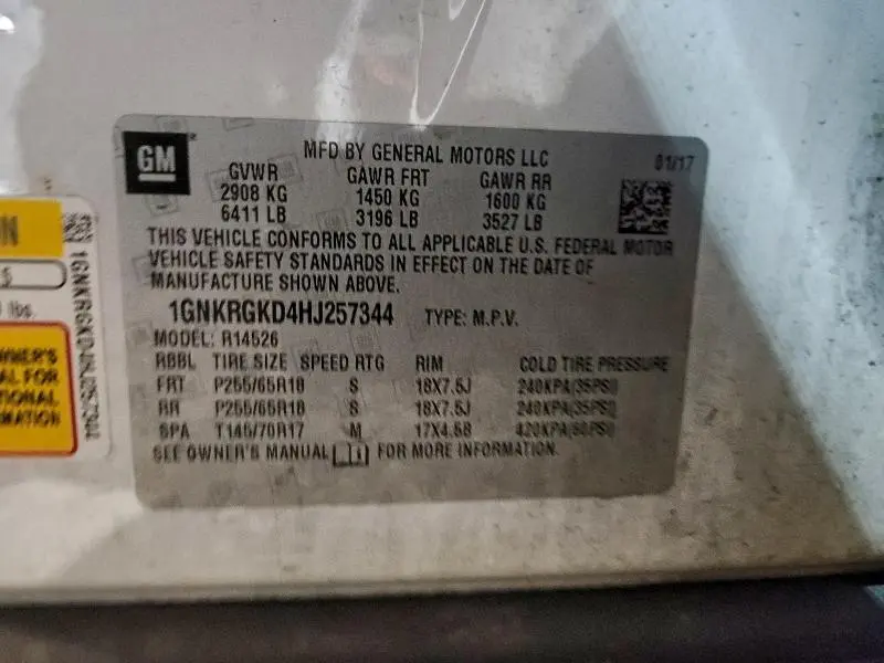 2017 CHEVROLET TRAVERSE LT  