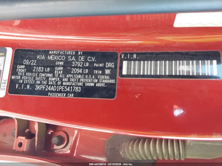 2023 KIA FORTE LXS