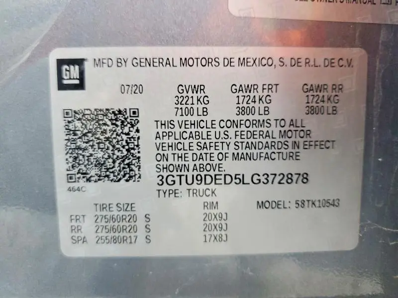 2020 GMC SIERRA K1500 SLT  