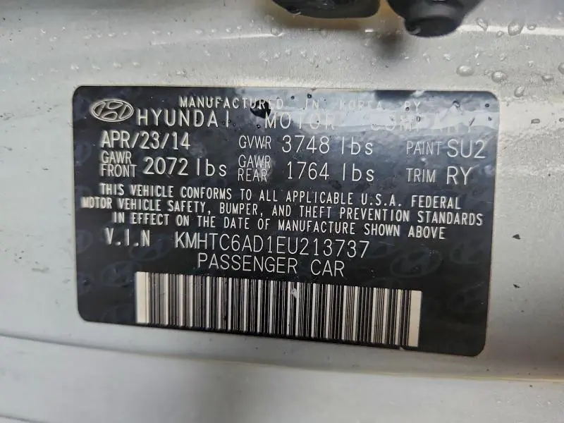 2014 HYUNDAI VELOSTER   