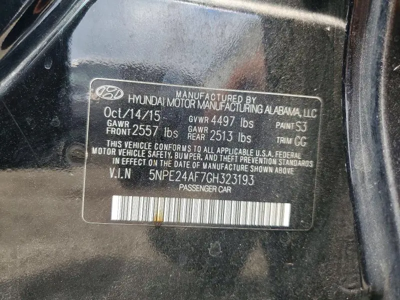 2016 HYUNDAI SONATA SE  