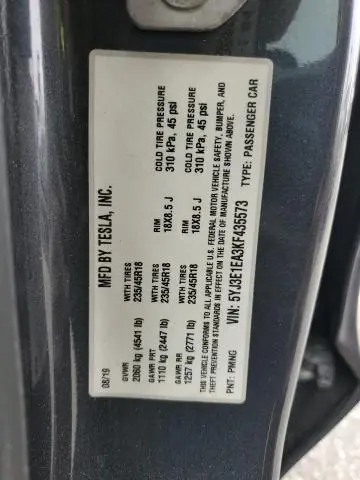 2019 TESLA MODEL 3   
