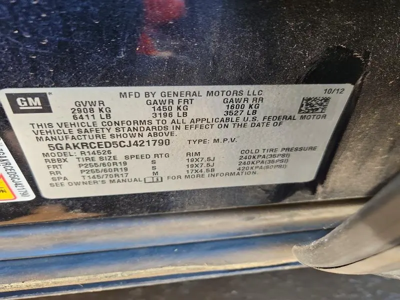2012 BUICK ENCLAVE   