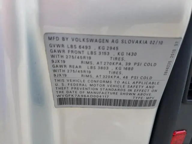 2010 VOLKSWAGEN TOUAREG TDI  