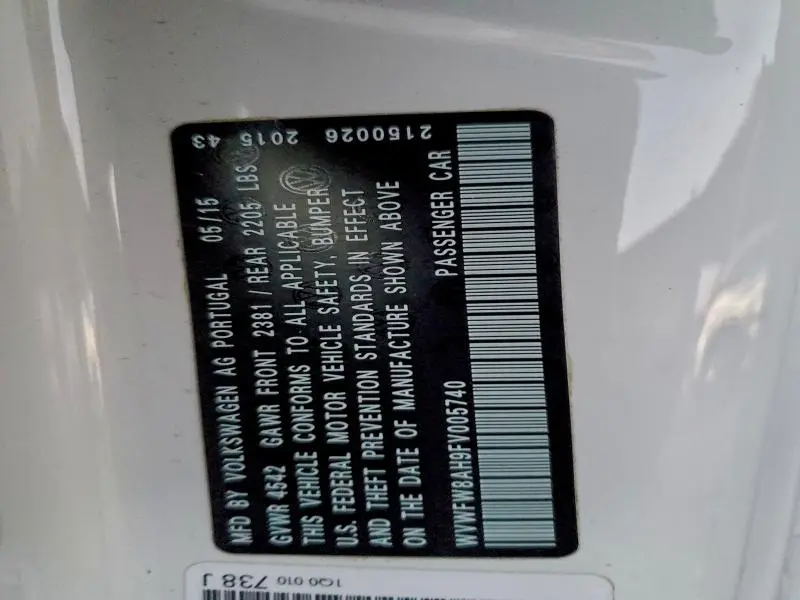 2015 VOLKSWAGEN EOS LUX  