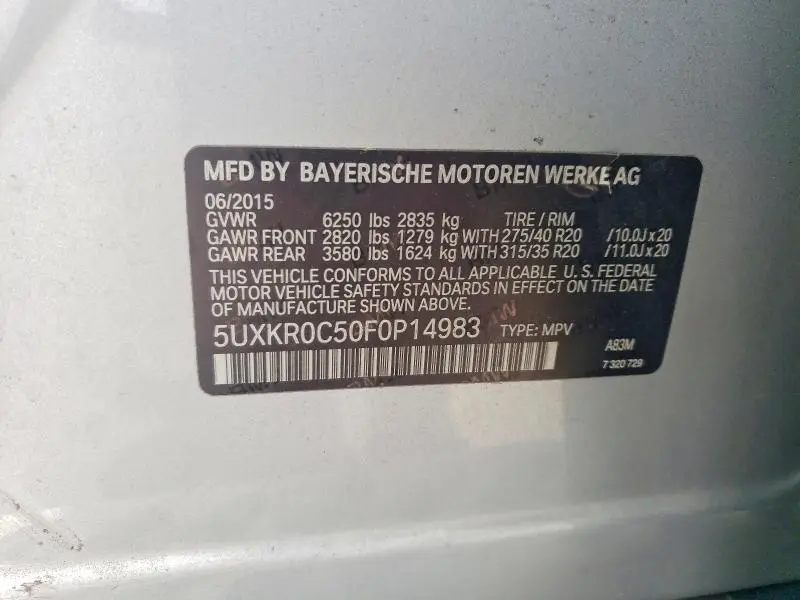 2015 BMW X5 XDRIVE35I  