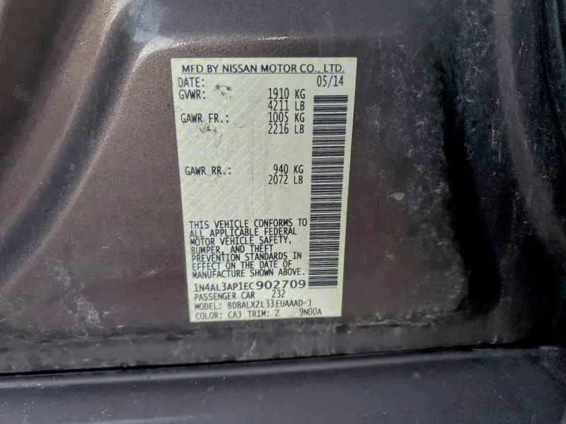 2014 NISSAN ALTIMA 2.5  