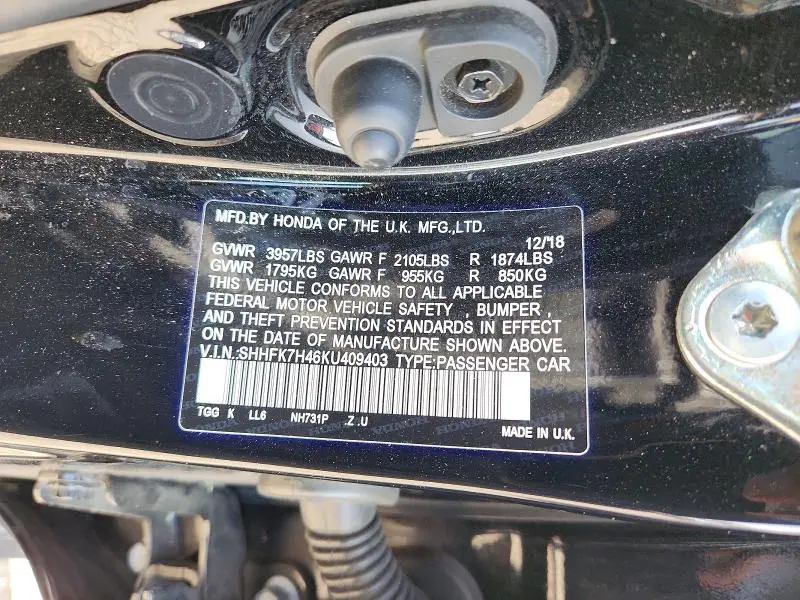 2019 HONDA CIVIC SPORT  