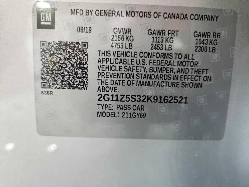 2019 CHEVROLET IMPALA LT  