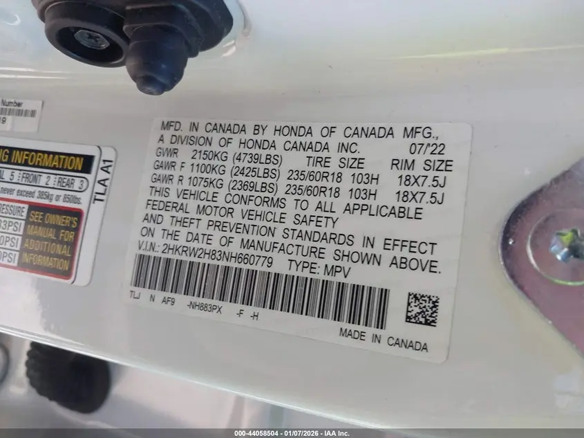 2022 HONDA CR-V AWD EX-L