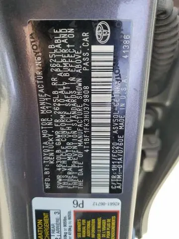2017 TOYOTA CAMRY LE  