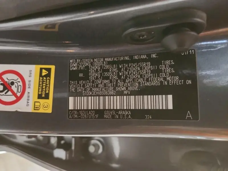 2011 TOYOTA HIGHLANDER LIMITED  