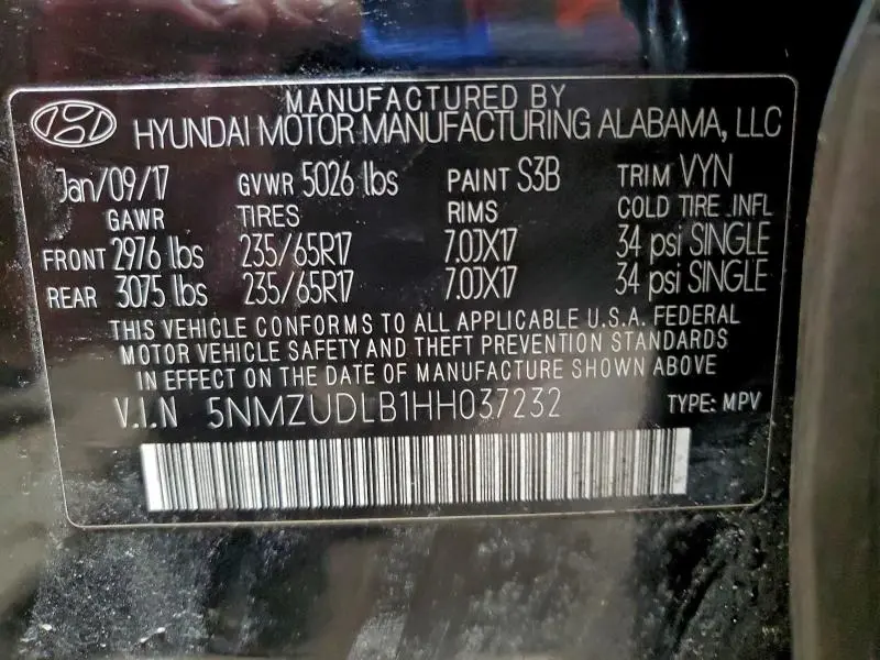 2017 HYUNDAI SANTA FE SPORT   