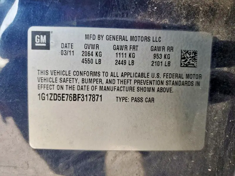 2011 CHEVROLET MALIBU 2LT  