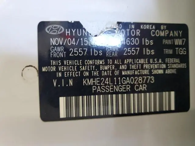 2016 HYUNDAI SONATA HYBRID  
