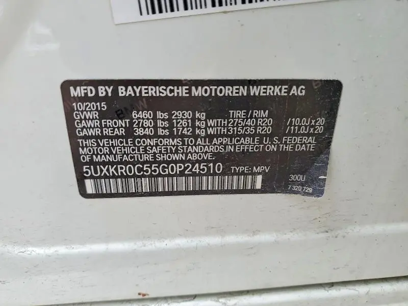 2016 BMW X5 XDRIVE35I  