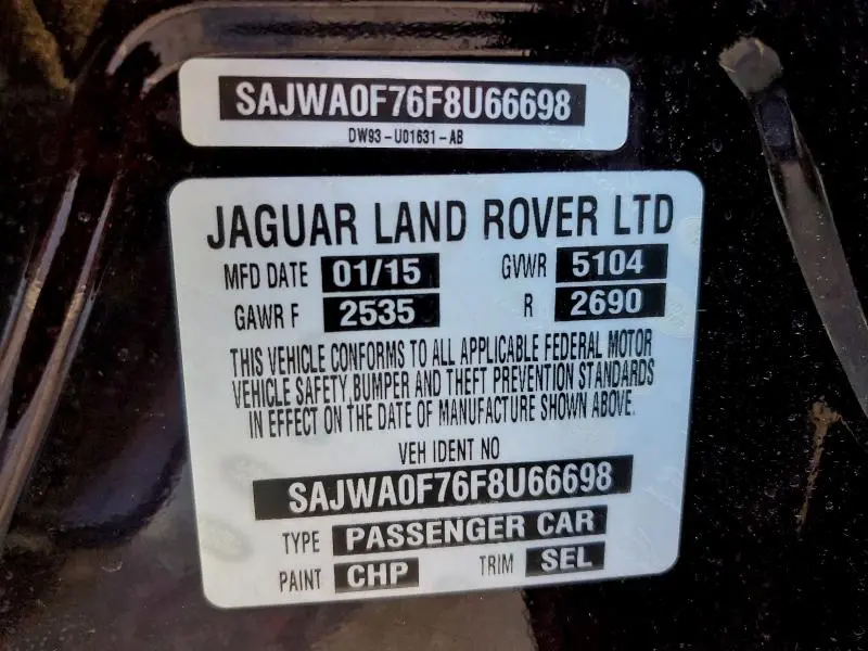 2015 JAGUAR XF 3.0 SPORT  