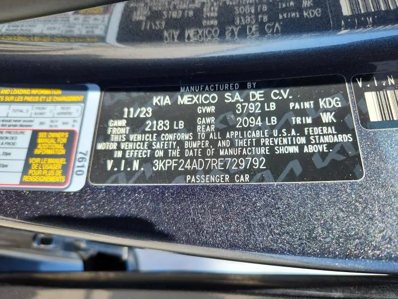 2024 KIA FORTE LXS  