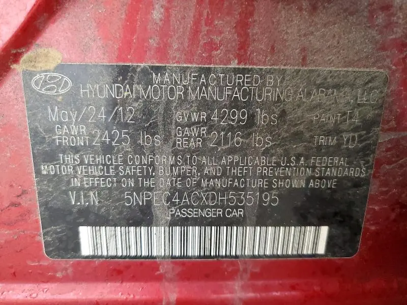 2013 HYUNDAI SONATA SE  