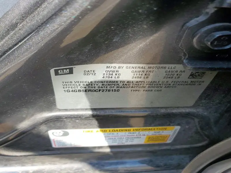 2012 BUICK LACROSSE CONVENIENCE  