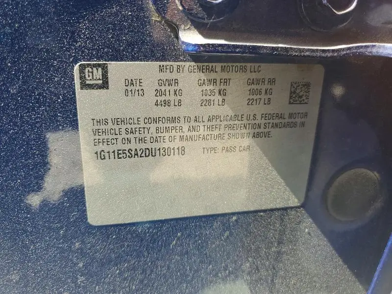 2013 CHEVROLET MALIBU 2LT  