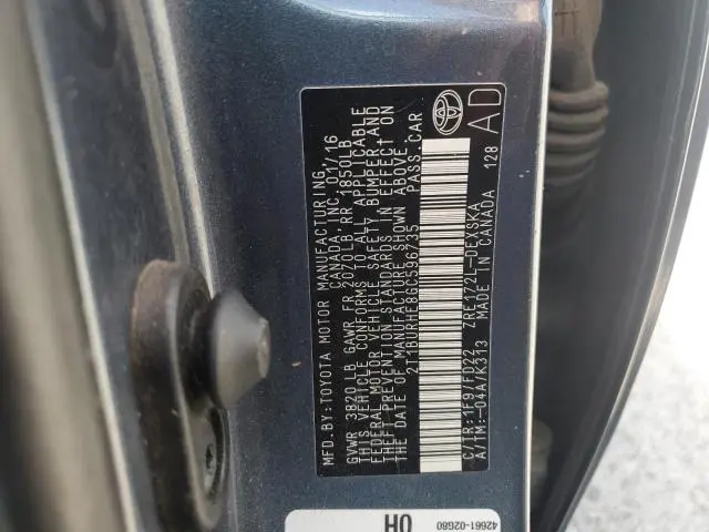 2016 TOYOTA COROLLA L  