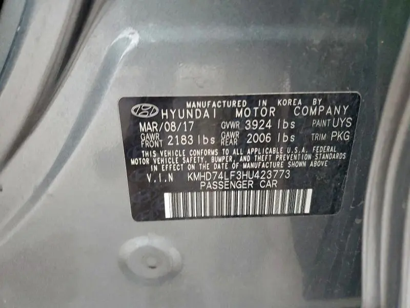 2017 HYUNDAI ELANTRA SE  