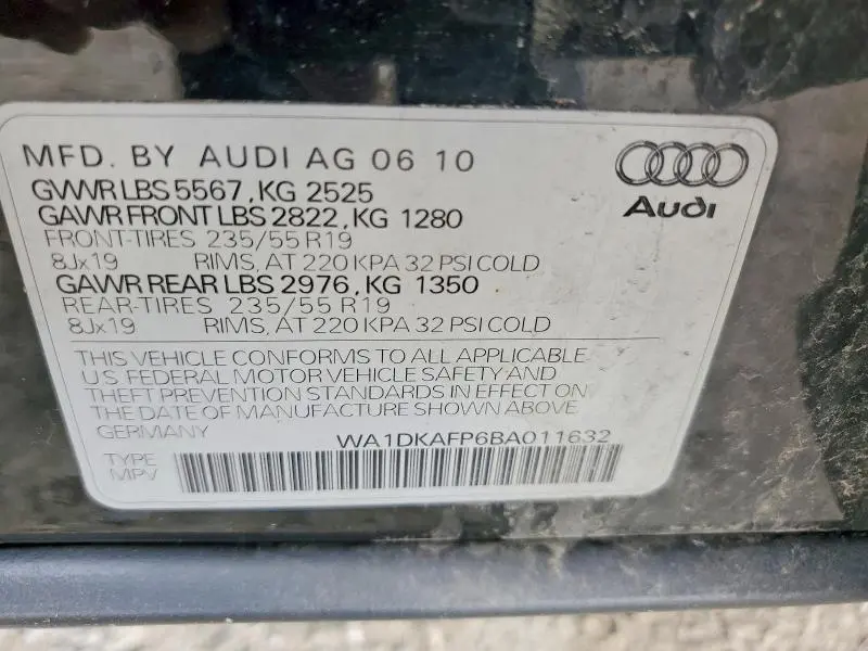 2011 AUDI Q5 PREMIUM PLUS  