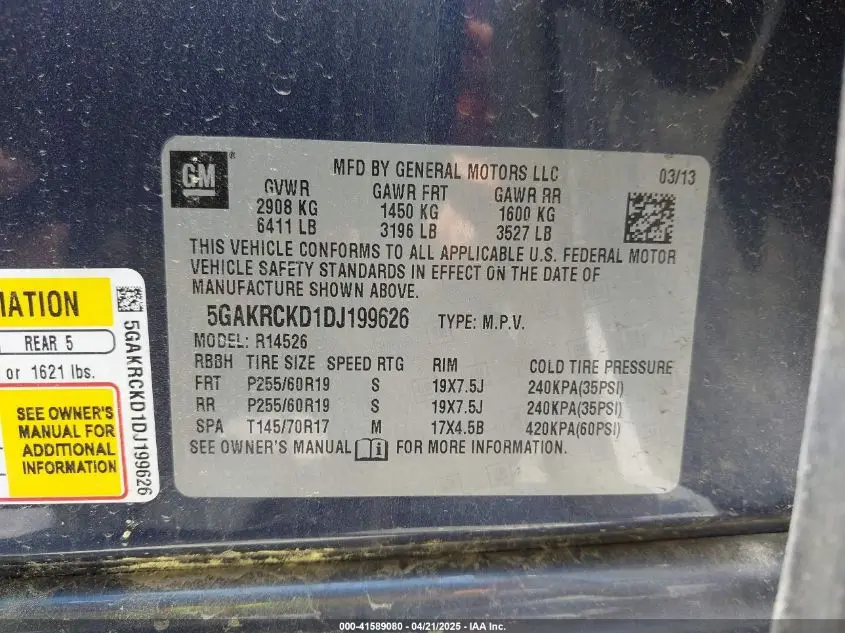 2013 BUICK ENCLAVE LEATHER