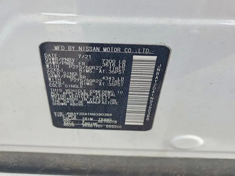 2022 NISSAN ARMADA PLATINUM  