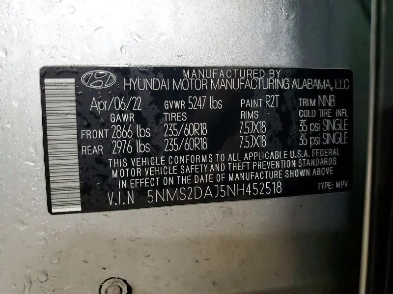 2022 HYUNDAI SANTA FE SEL  