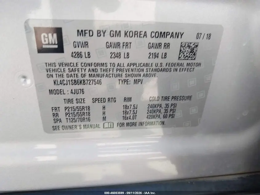 2019 BUICK ENCORE FWD SPORT TOURING