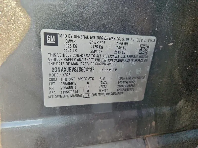 2018 CHEVROLET EQUINOX LT  