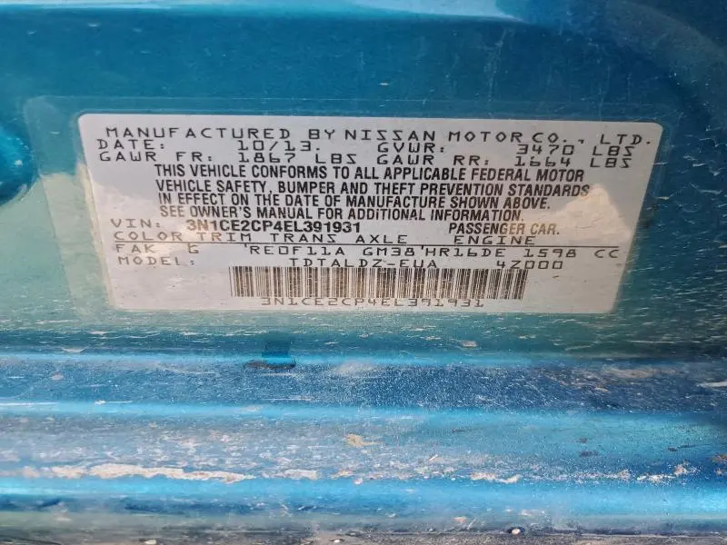 2014 NISSAN VERSA NOTE SV  